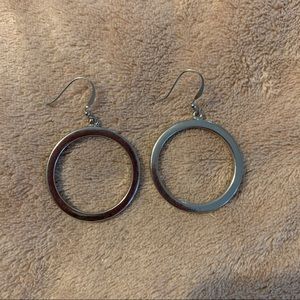 Large Circle Drop Earrings